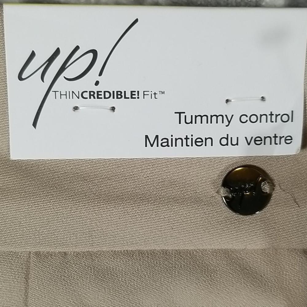 UP! Thin Credible! Women's Fit Pull On Dress Pants Size 16 Beige - Picture 5 of 6